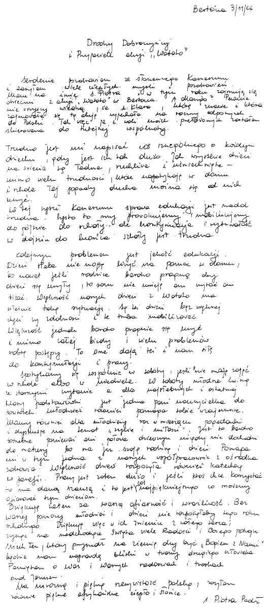 [list od siostry Piotry Padoł z&nbsp;Kamerunu]