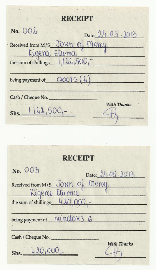 Rachunki za remont świetlicy w Wiosce Miłosierdzia w Tanzanii Rachunki za remont świetlicy w Wiosce Miłosierdzia w Tanzanii