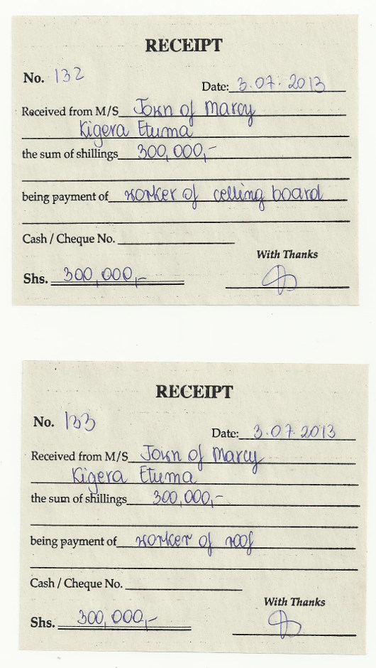 Rachunki za remont świetlicy w Wiosce Miłosierdzia w Tanzanii Rachunki za remont świetlicy w Wiosce Miłosierdzia w Tanzanii