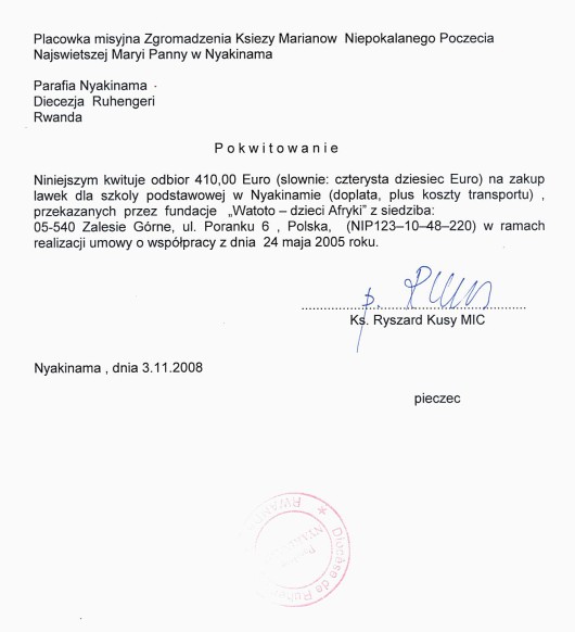 Pokwitowanie Pokwitowanie